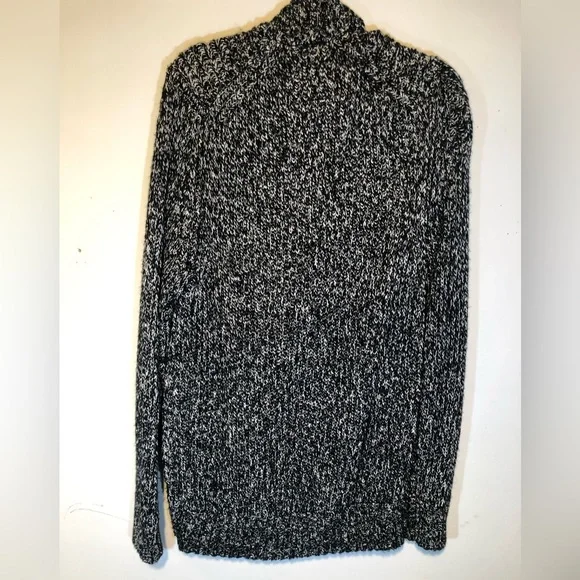 SurfsideSupply Co. Chunky Cable knit Blk/Wht zipperedCardigan XL Unisex